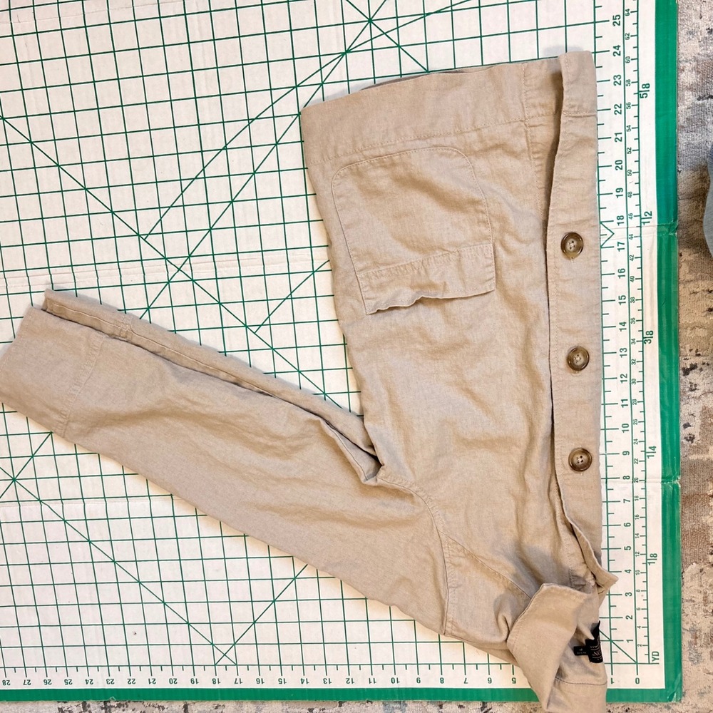 Pendleton Womens Linen Blend Chore Jacket Beige Button  Utility shirt XS FLAWS - Picture 8 of 11